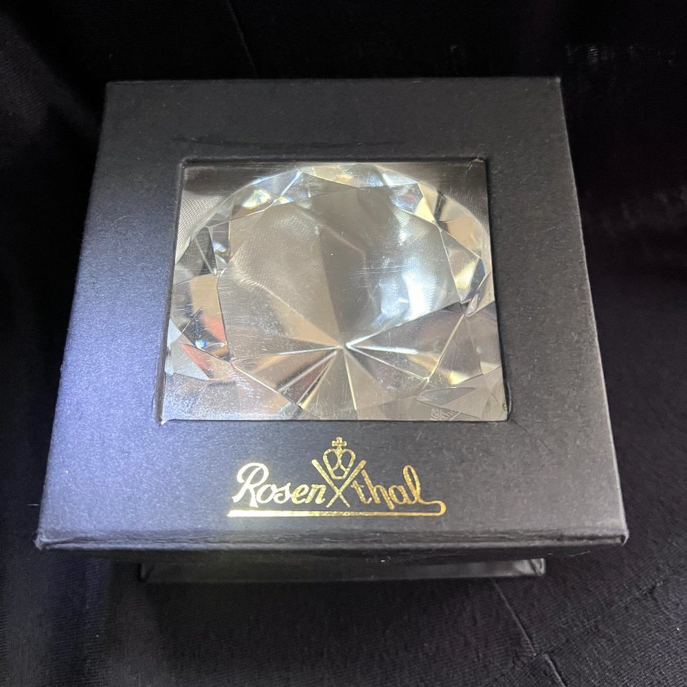Crystal paperweight Rosenthal Diamond 💎 shaped in original box - Picture 3 of 4